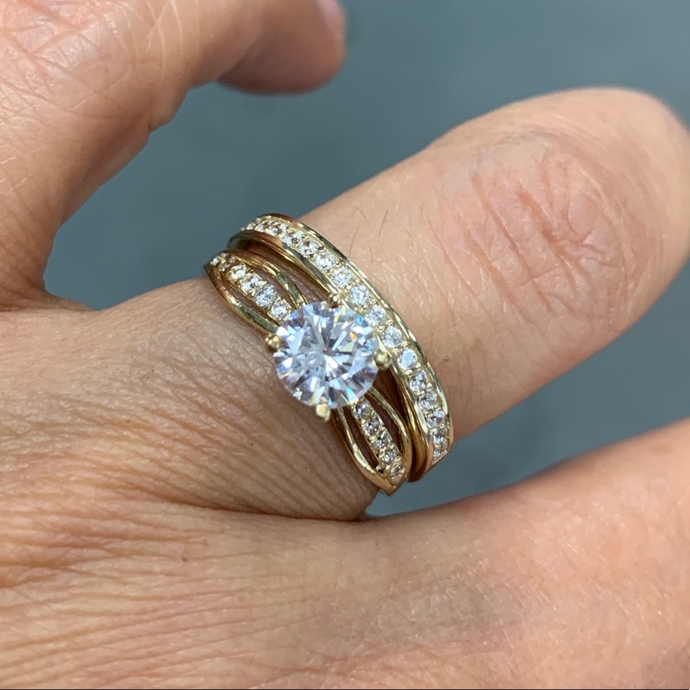 14k Solid Yellow Gold Engagement Ring 1ct Round - Picture 8 of 15